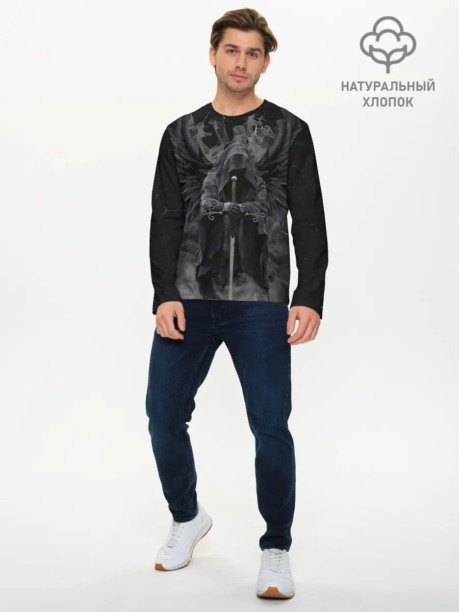 Мужской лонгслив базовый / Ангел Смерти (P007_P004ooo2899607, P004ooo2899607)