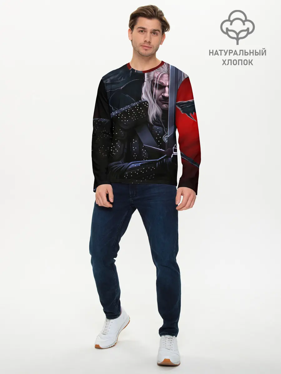 Мужской лонгслив базовый / Ведьмак Геральт (P007_P004ooo2900485, P004ooo2900485)