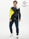 Мужской лонгслив базовый / Желто черный ромб (P007_P004ooo2901543, P004ooo2901543)