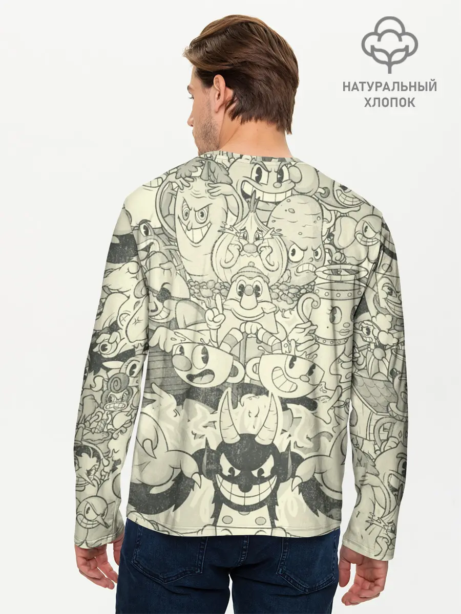 Мужской лонгслив базовый / Cuphead and Devil (P007_P004ooo2902783, P004ooo2902783)