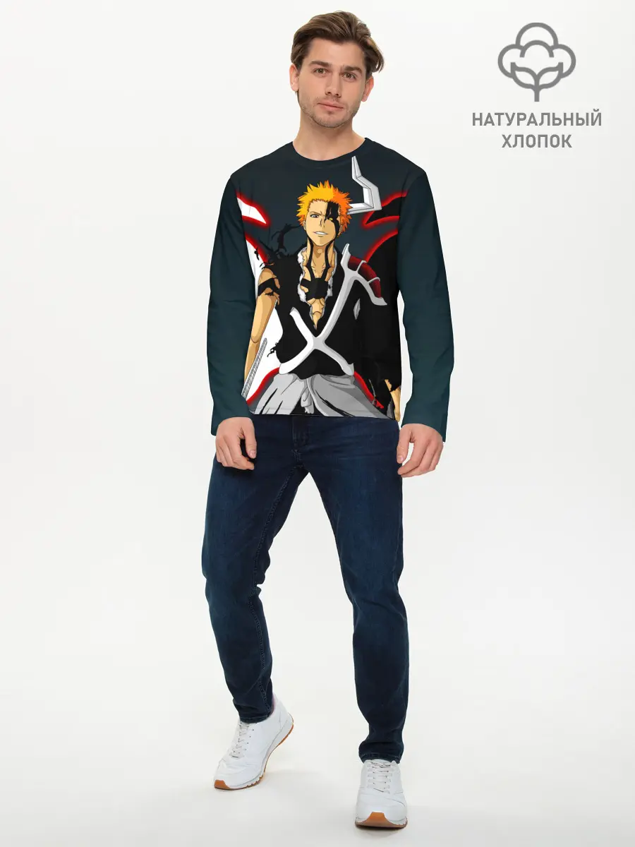 Мужской лонгслив базовый / Блич Ичиго Куросаки (P007_P004ooo2903029, P004ooo2903029)