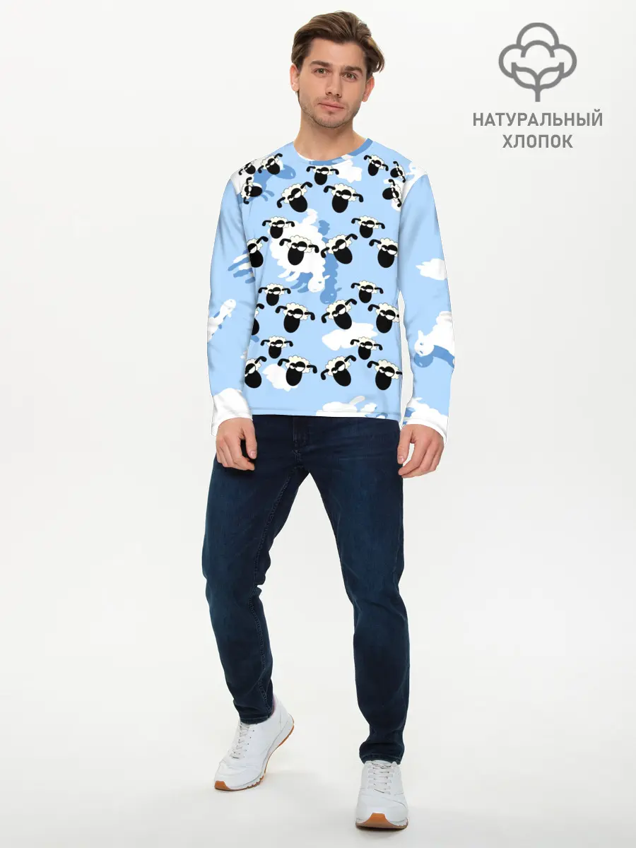 Мужской лонгслив базовый / Животные (P007_P004ooo2903461, P004ooo2903461)