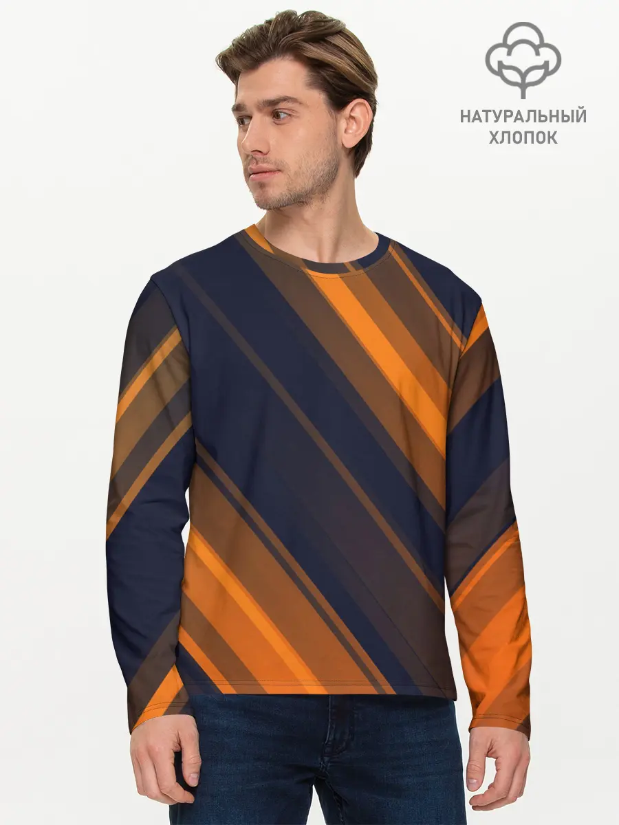Мужской лонгслив базовый / ORANGE Black (P007_P004ooo2908323, P004ooo2908323)