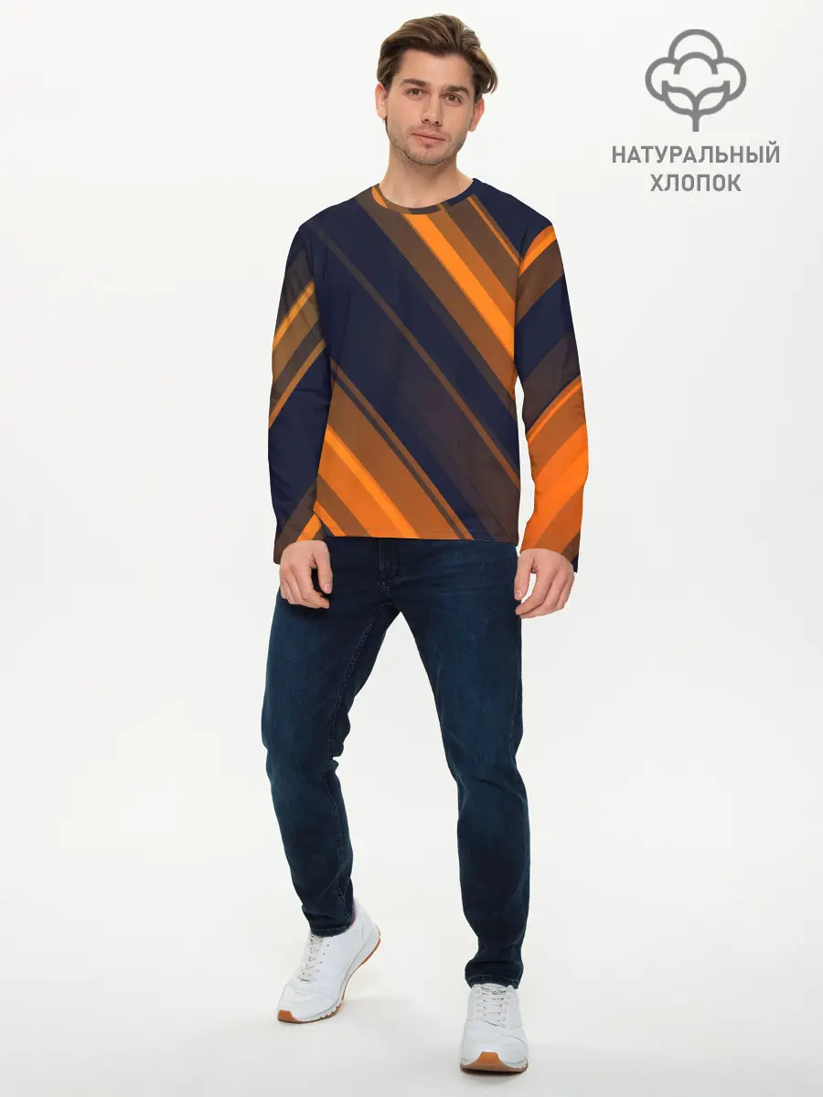Мужской лонгслив базовый / ORANGE Black (P007_P004ooo2908323, P004ooo2908323)