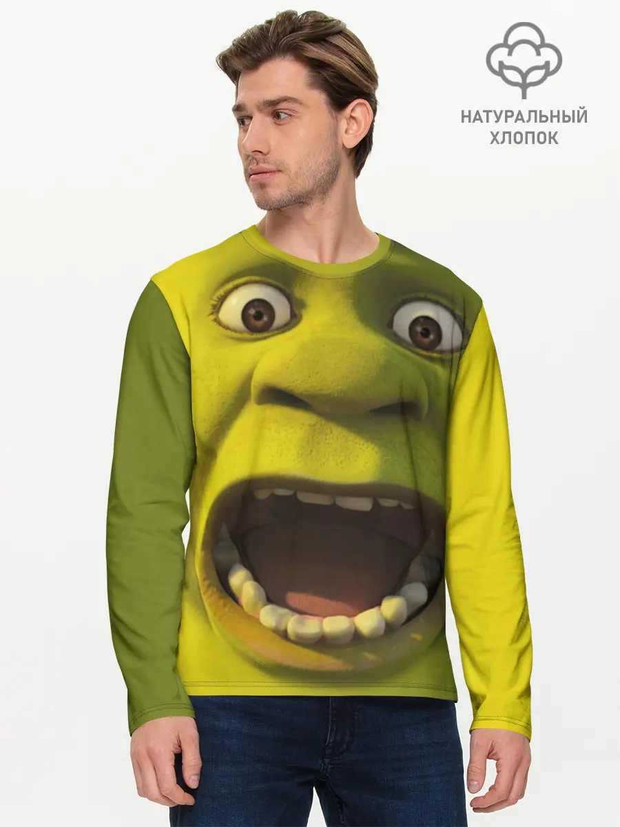 Мужской лонгслив базовый / Shrek | Шрек (P007_P004ooo2909555, P004ooo2909555)