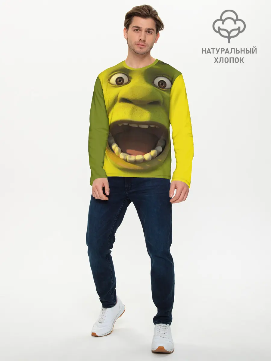 Мужской лонгслив базовый / Shrek | Шрек (P007_P004ooo2909555, P004ooo2909555)