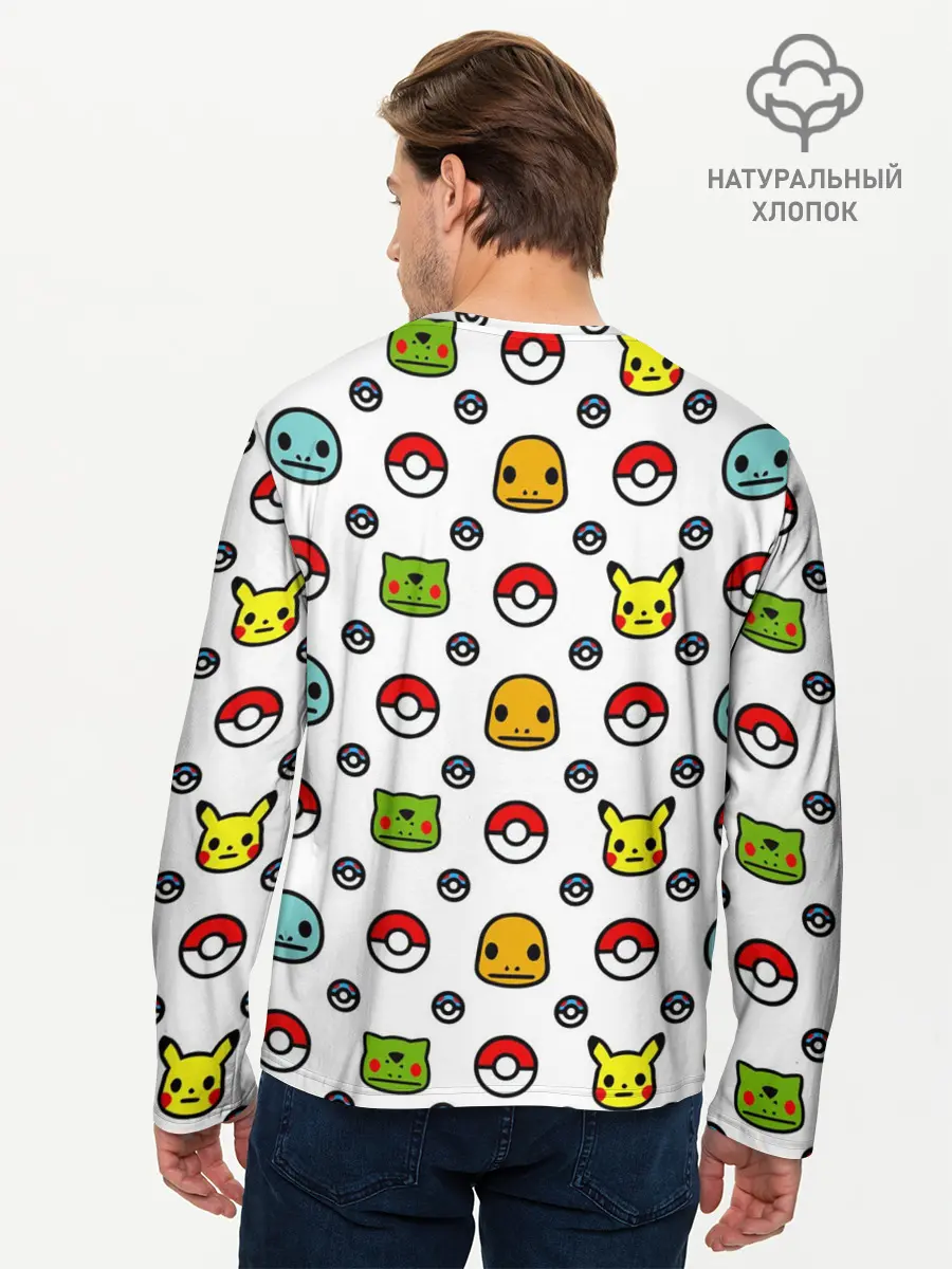 Мужской лонгслив базовый / POKEMON / ПОКЕМОНЫ (P007_P004ooo2910461, P004ooo2910461)