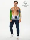 Мужской лонгслив базовый / Крупно мордочка лисы (P007_P004ooo2910123, P004ooo2910123)