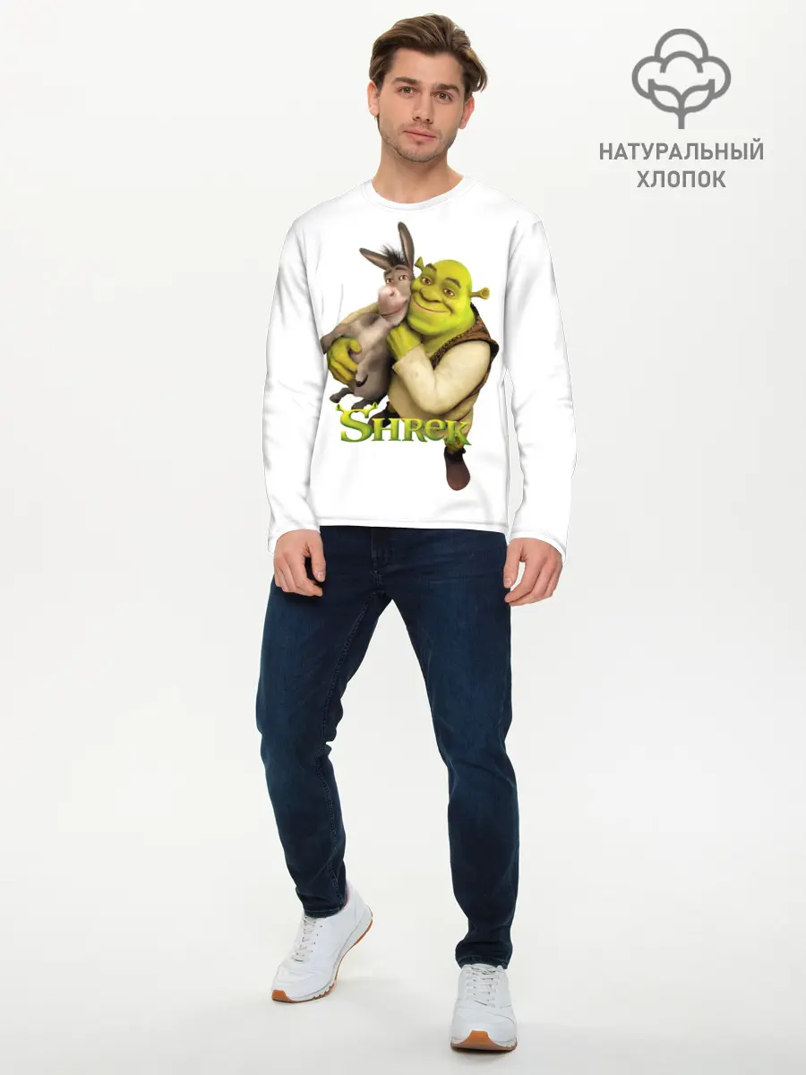Мужской лонгслив базовый / Шрек и Осел Мультфильм (P007_P004ooo2911691, P004ooo2911691)