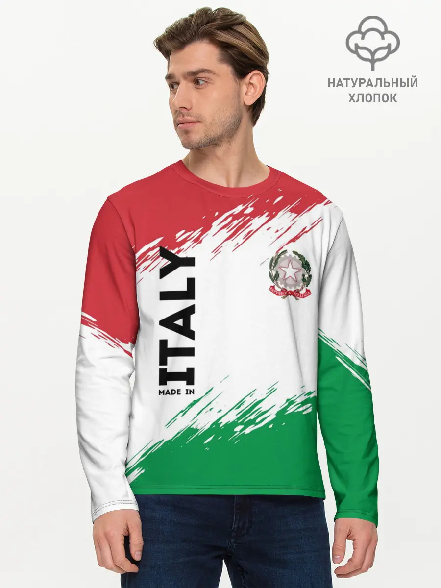 Мужской лонгслив базовый / MADE IN ITALY (P007_P004ooo2911999, P004ooo2911999)