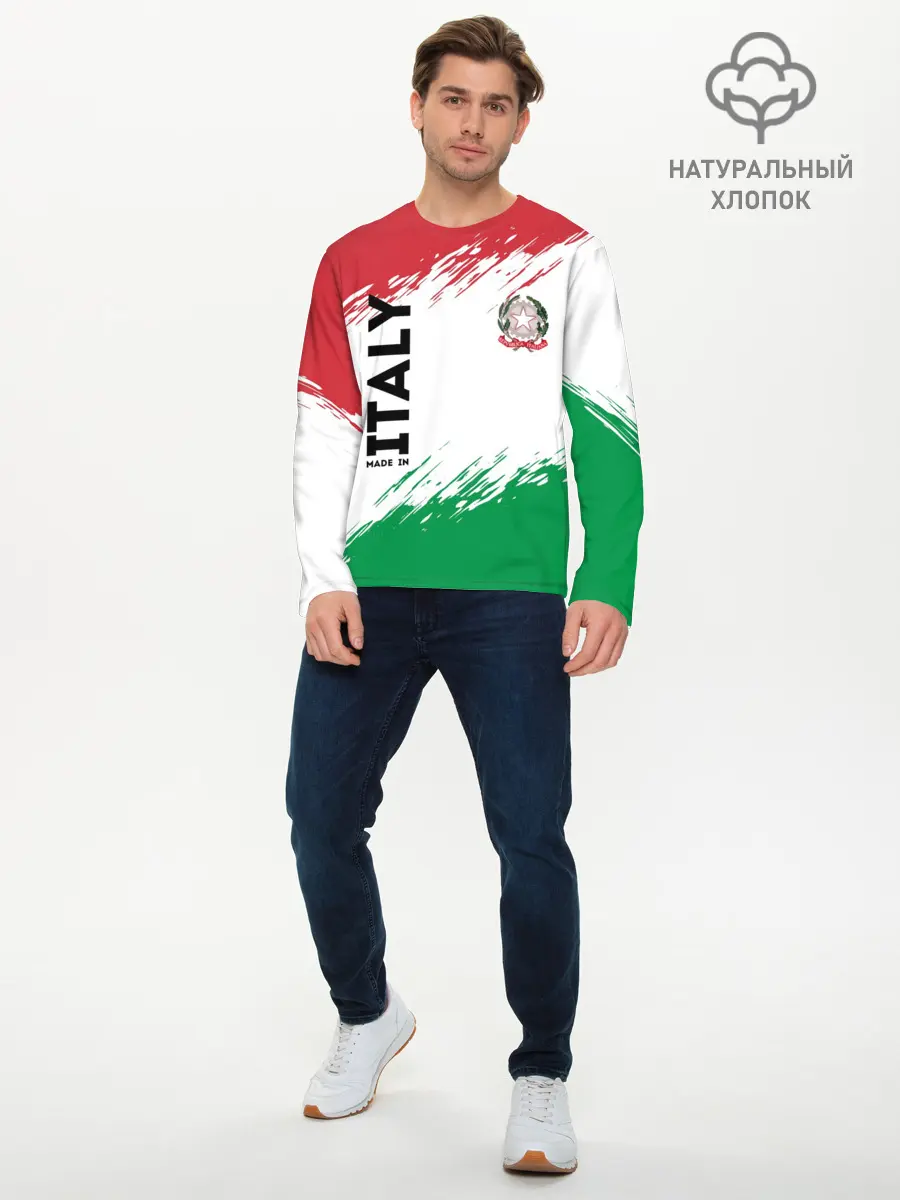 Мужской лонгслив базовый / MADE IN ITALY (P007_P004ooo2911999, P004ooo2911999)