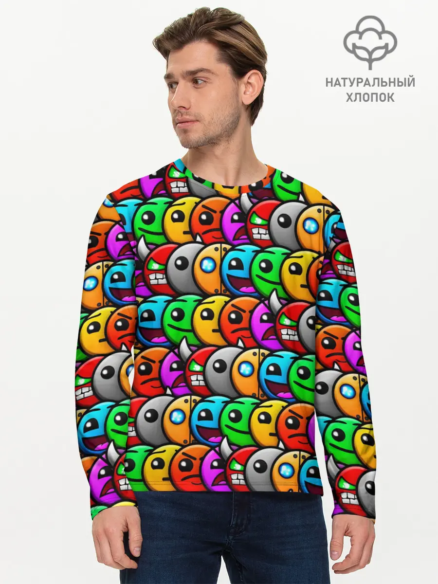 Мужской лонгслив базовый / GEOMETRY DASH (P007_P004ooo2912671, P004ooo2912671)