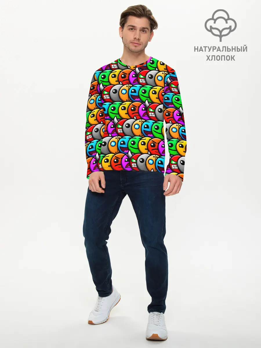 Мужской лонгслив базовый / GEOMETRY DASH (P007_P004ooo2912671, P004ooo2912671)