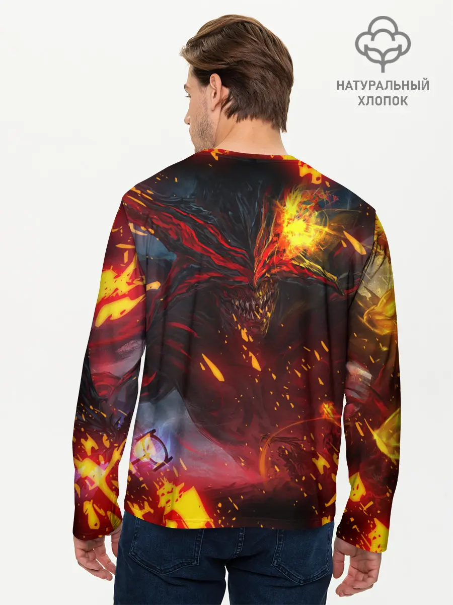 Мужской лонгслив базовый / Path of Exile | Fire Demon (P007_P004ooo2913259, P004ooo2913259)