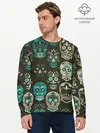 Мужской лонгслив базовый / Черепа с узорами (P007_P004ooo2914225, P004ooo2914225)