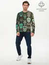 Мужской лонгслив базовый / Черепа с узорами (P007_P004ooo2914225, P004ooo2914225)