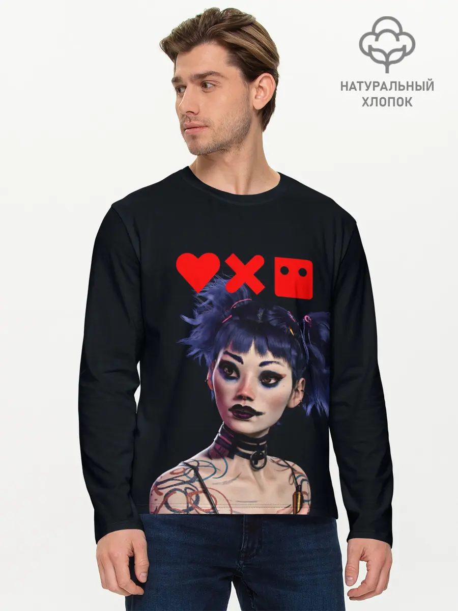 Мужской лонгслив базовый / Love, Death and Robots | Lora (P007_P004ooo2915201, P004ooo2915201)