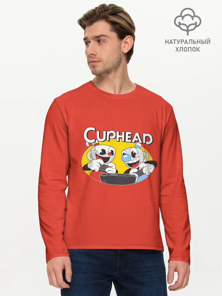 Мужской лонгслив базовый / Cuphead (P007_P004ooo2915995, P004ooo2915995)