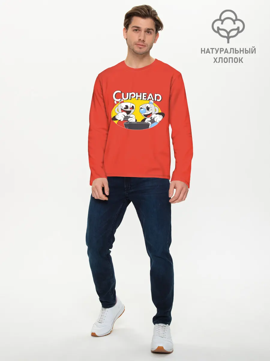 Мужской лонгслив базовый / Cuphead (P007_P004ooo2915995, P004ooo2915995)