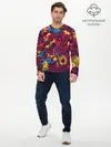 Мужской лонгслив базовый / Цветы - шестеренки (P007_P004ooo2917623, P004ooo2917623)