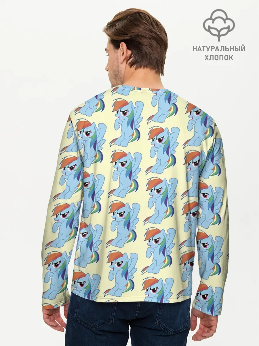 Мужской лонгслив базовый / Rainbow Dash (P007_P004ooo2918749, P004ooo2918749)