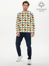 Мужской лонгслив базовый / Утиный фон | Утки | Ducks (P007_P004ooo2920699, P004ooo2920699)