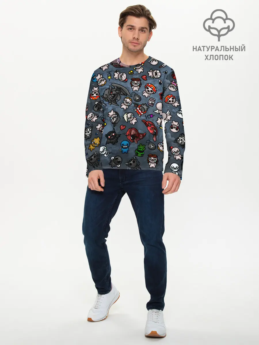 Мужской лонгслив базовый / Узор Исаака (P007_P004ooo2922525, P004ooo2922525)