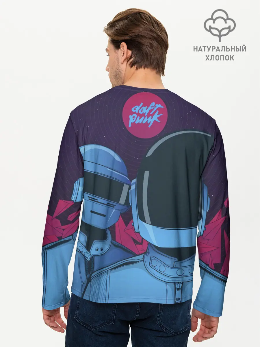 Мужской лонгслив базовый / Daft Punk (P007_P004ooo2922639, P004ooo2922639)