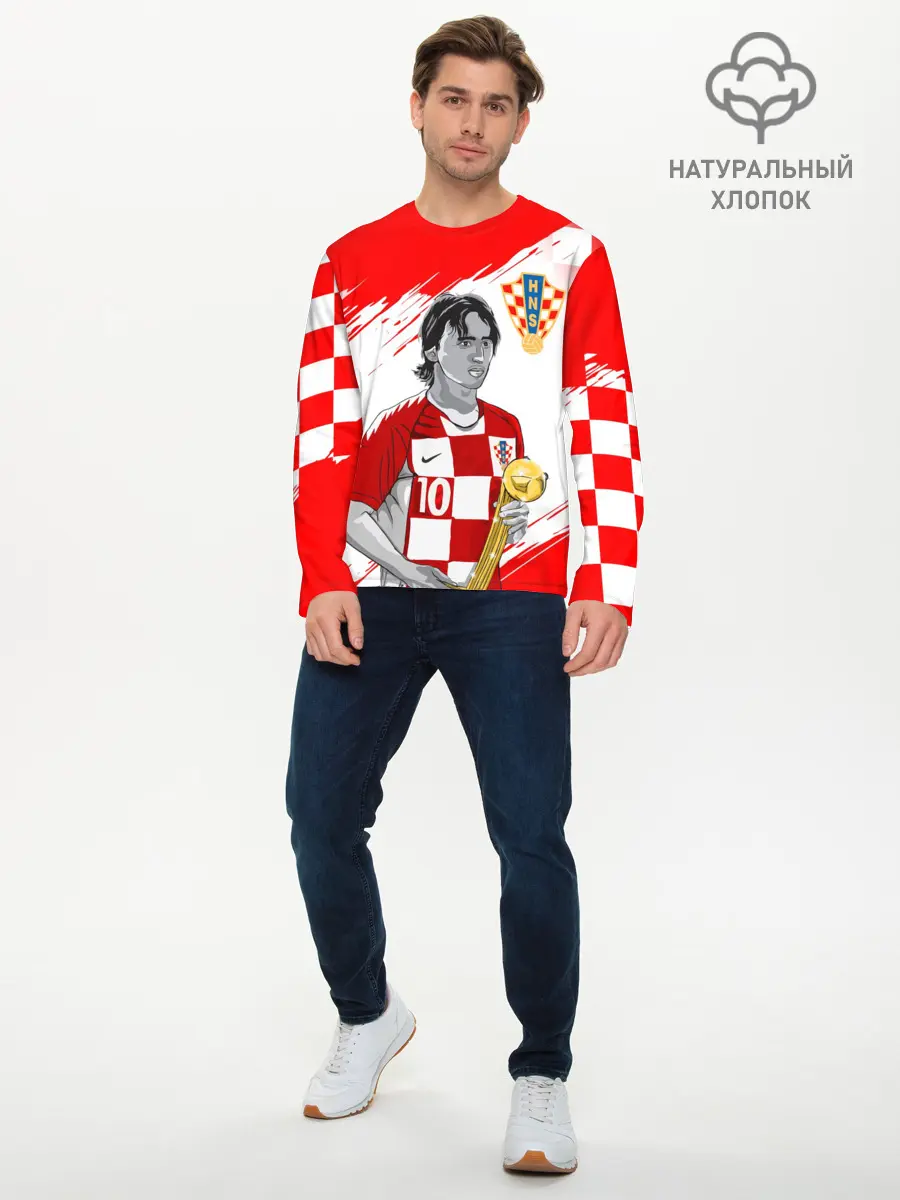 Мужской лонгслив базовый / ЛУКА МОДРИЧ / LUKA MODRIC (P007_P004ooo2922745, P004ooo2922745)