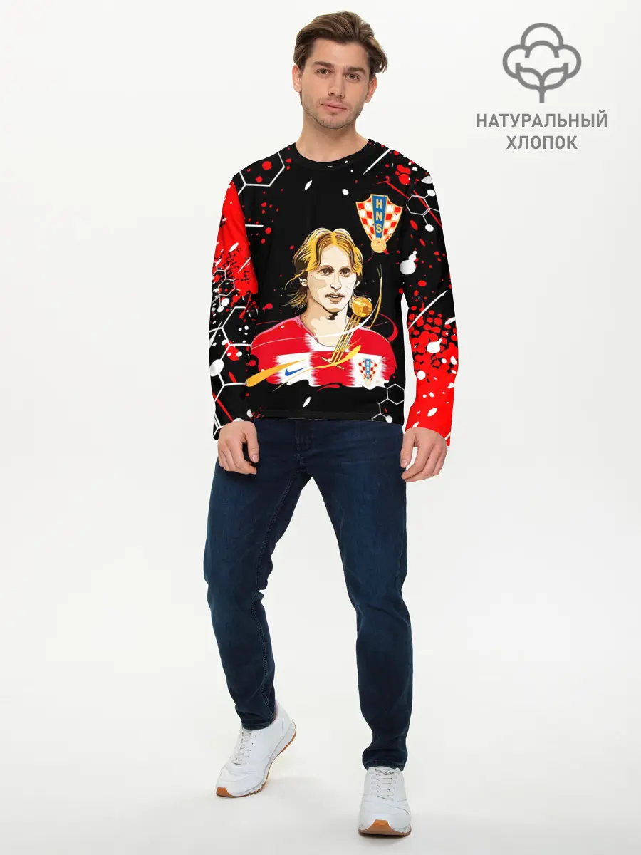 Мужской лонгслив базовый / ЛУКА МОДРИЧ / LUKA MODRIC (P007_P004ooo2922751, P004ooo2922751)