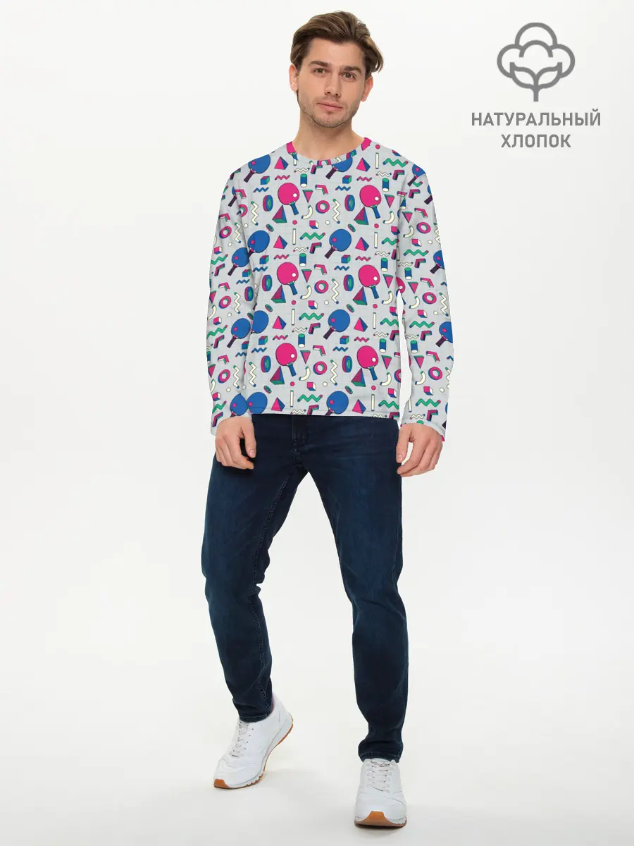 Мужской лонгслив базовый / Настольный Теннис (P007_P004ooo2923473, P004ooo2923473)