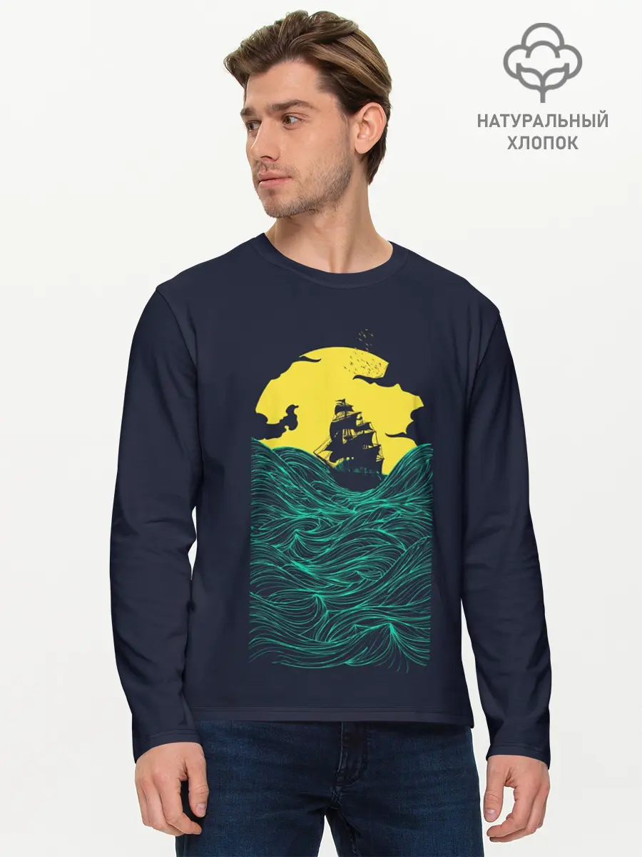 Мужской лонгслив базовый / Window to the Sea (P007_P004ooo2924445, P004ooo2924445)
