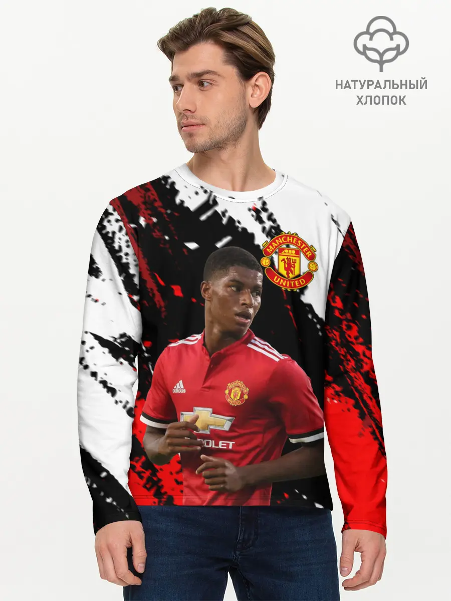 Мужской лонгслив базовый / Manchester United: Рашфорд. (P007_P004ooo2924619, P004ooo2924619)