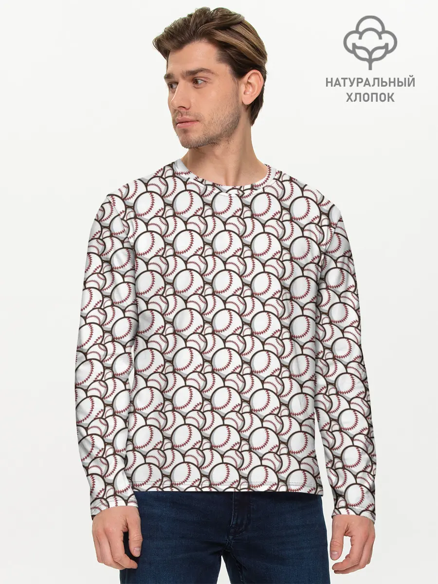 Мужской лонгслив базовый / Бейсбольные Мячи (P007_P004ooo2924939, P004ooo2924939)