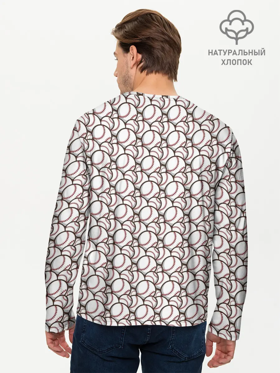 Мужской лонгслив базовый / Бейсбольные Мячи (P007_P004ooo2924939, P004ooo2924939)