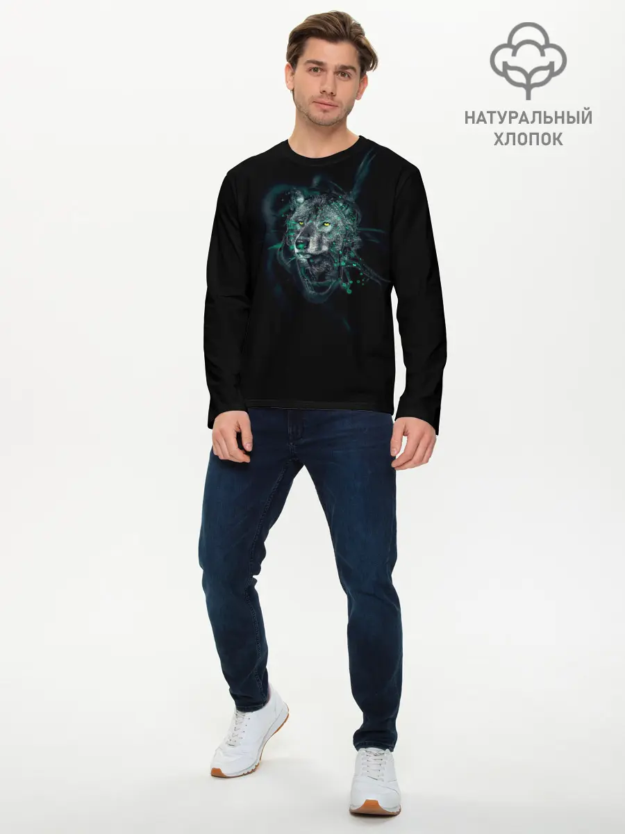 Мужской лонгслив базовый / ВоЛк во Тьме (P007_P004ooo2927667, P004ooo2927667)