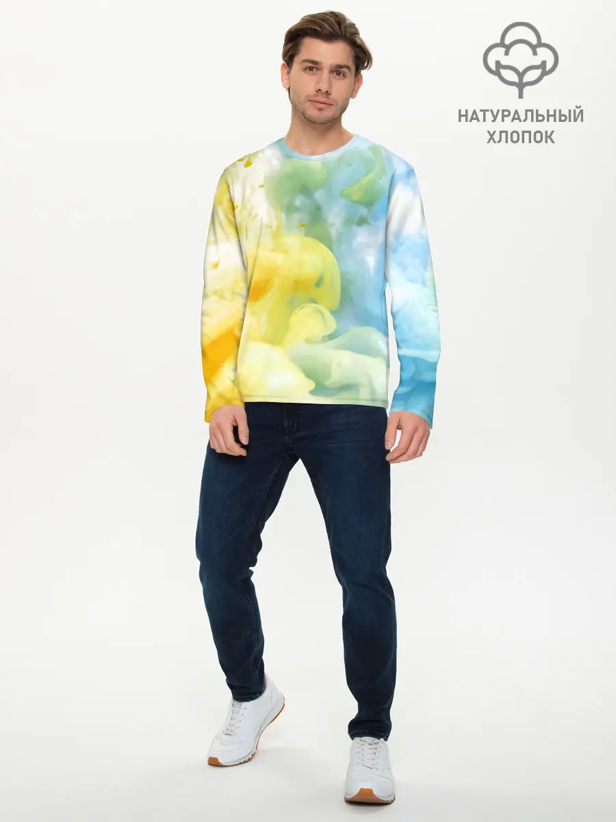 Мужской лонгслив базовый / Coloful Smoke (P007_P004ooo2928187, P004ooo2928187)