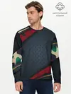 Мужской лонгслив базовый / 3D Dark red & black (P007_P004ooo2928835, P004ooo2928835)
