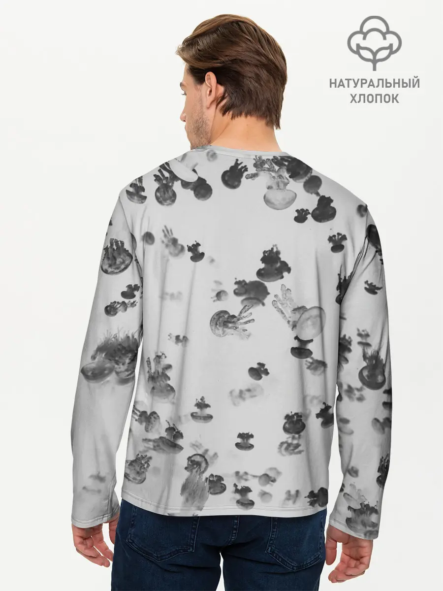 Мужской лонгслив базовый / Медузы (P007_P004ooo2928513, P004ooo2928513)