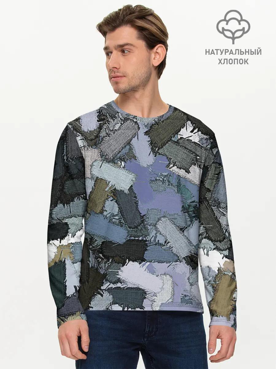 Мужской лонгслив базовый / Patchwork (P007_P004ooo2928535, P004ooo2928535)