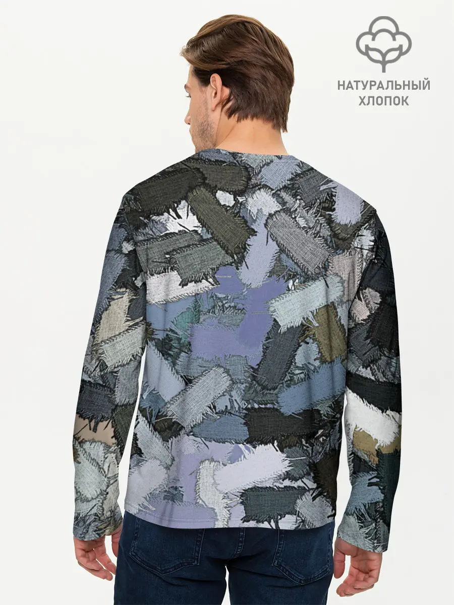 Мужской лонгслив базовый / Patchwork (P007_P004ooo2928535, P004ooo2928535)