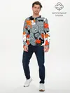 Мужской лонгслив базовый / Разноцветные коты (P007_P004ooo2929301, P004ooo2929301)