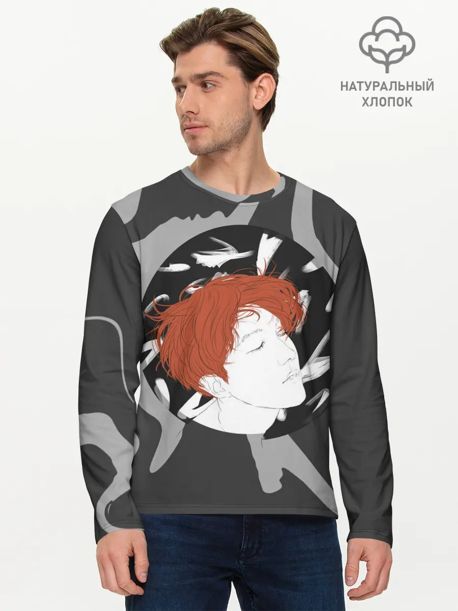 Мужской лонгслив базовый / BTS Style (P007_P004ooo2930391, P004ooo2930391)