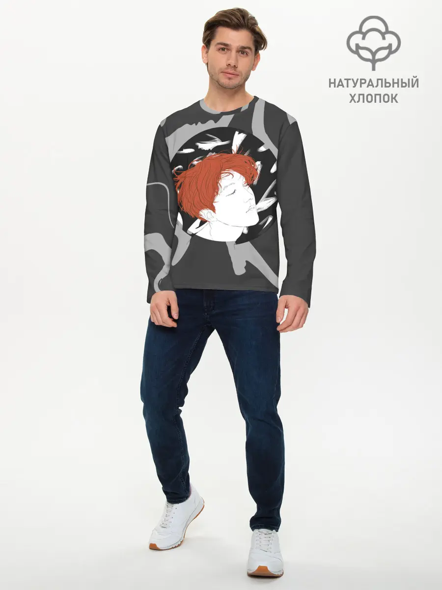 Мужской лонгслив базовый / BTS Style (P007_P004ooo2930391, P004ooo2930391)