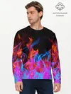 Мужской лонгслив базовый / ТРИ ОГНЯ / FIRE / СИНИЙ ОГОНЬ (P007_P004ooo2930183, P004ooo2930183)