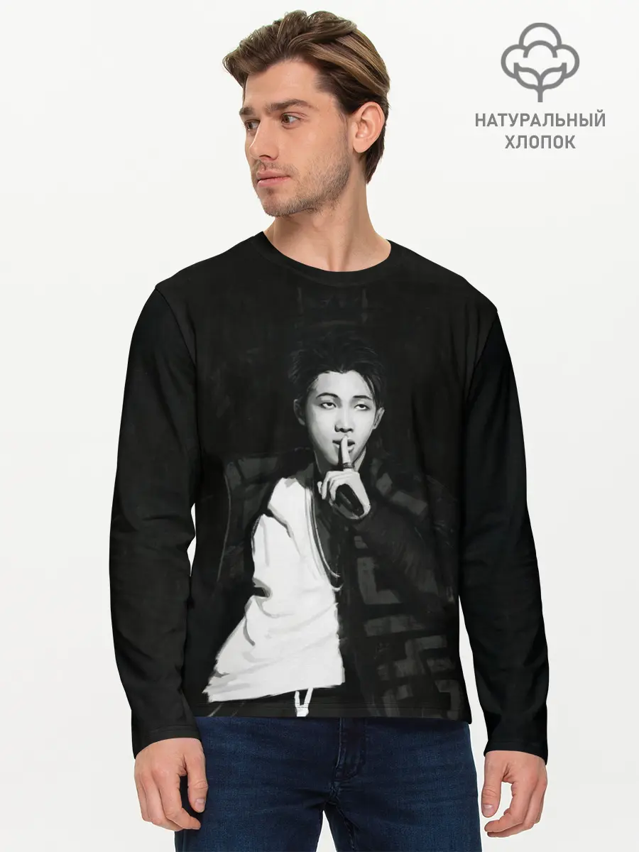 Мужской лонгслив базовый / Namjoon black (P007_P004ooo2930205, P004ooo2930205)