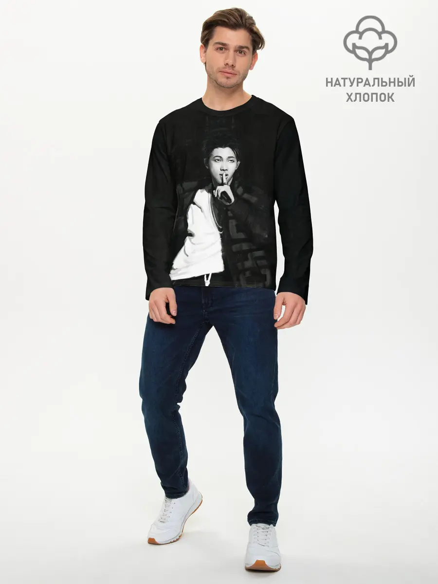 Мужской лонгслив базовый / Namjoon black (P007_P004ooo2930205, P004ooo2930205)