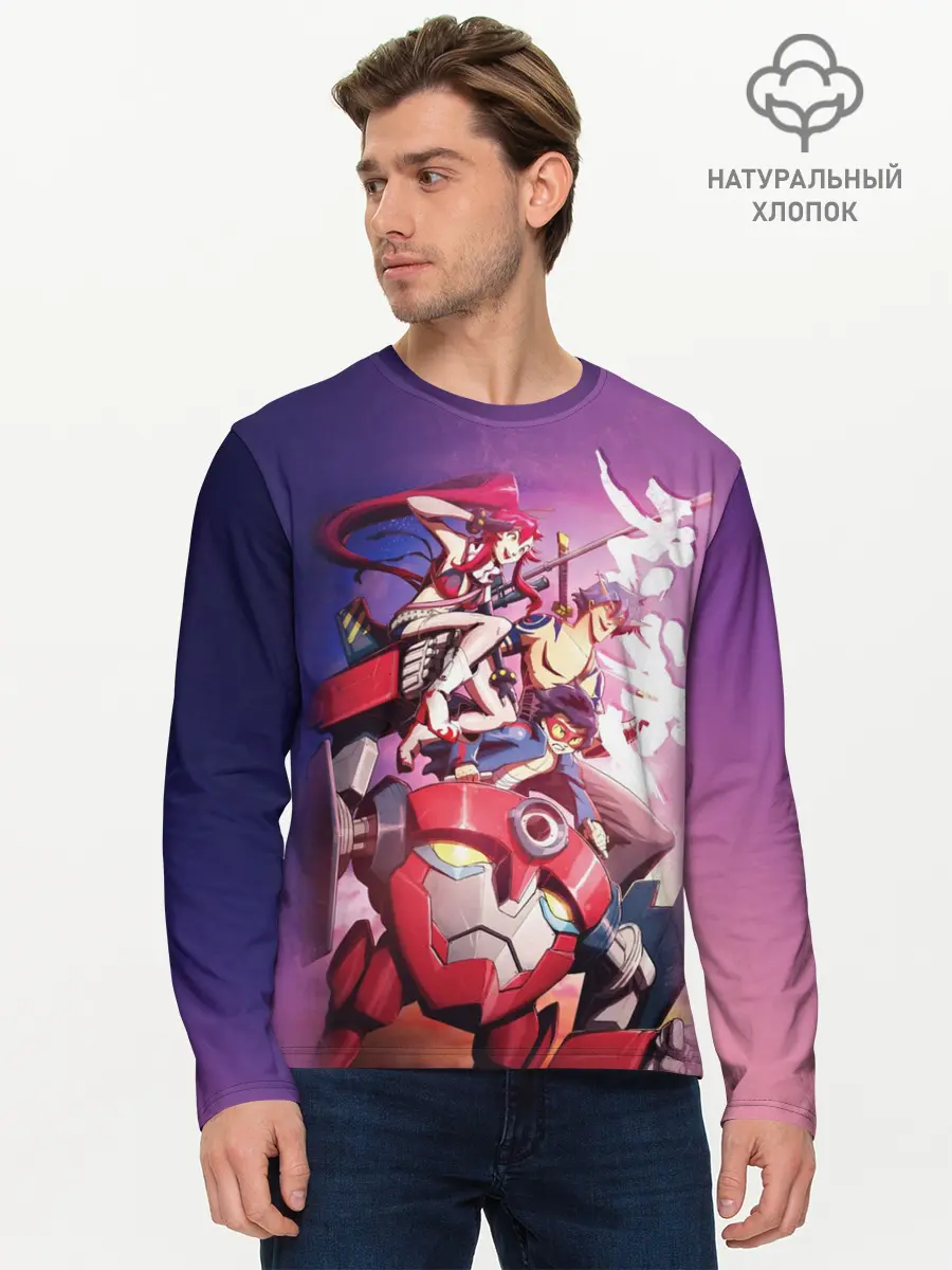 Мужской лонгслив базовый / Gurren Lagann (P007_P004ooo2931051, P004ooo2931051)
