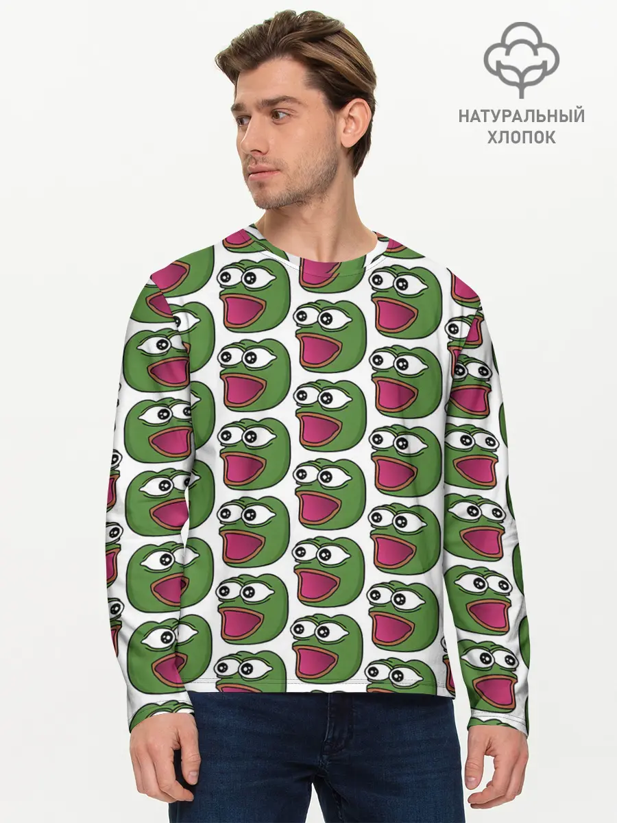 Мужской лонгслив базовый / Poggers Pattern (P007_P004ooo2931885, P004ooo2931885)