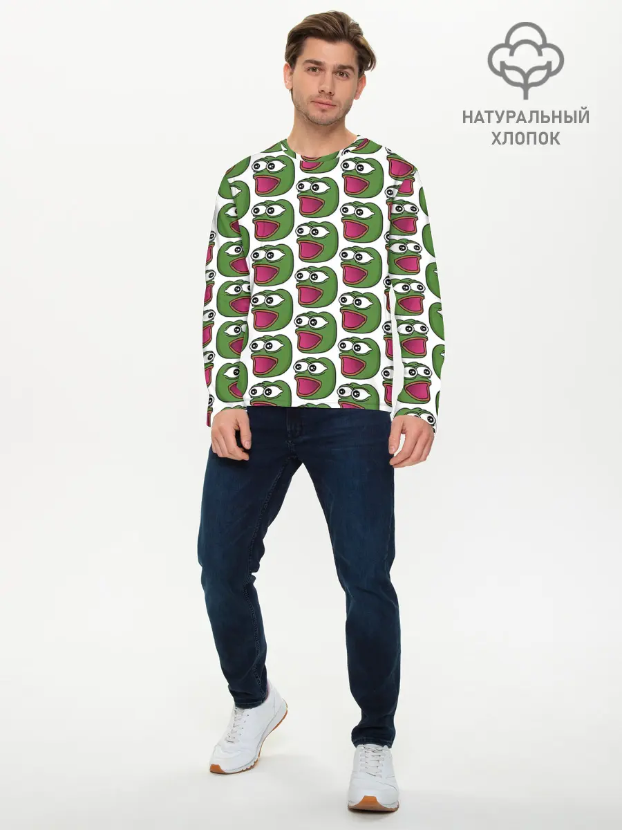 Мужской лонгслив базовый / Poggers Pattern (P007_P004ooo2931885, P004ooo2931885)